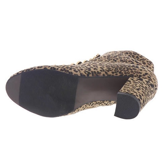 Ankle Booties Animal Print Ankle Boots Size 11 Leopard Vintage Inspired Microsue - Picture 7 of 7